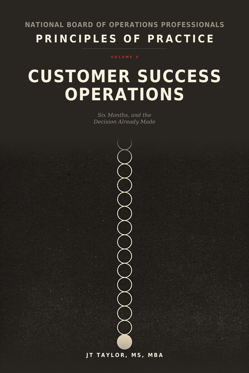 Front cover of Principles of Practice, Volume V: Customer Success Operations, by JT Taylor.